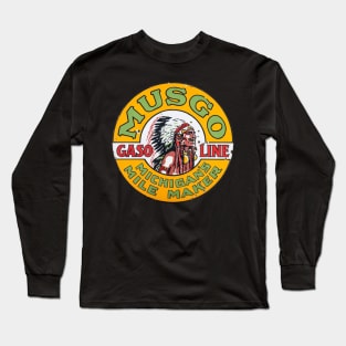 Retro Musgo Gasoline Sign Long Sleeve T-Shirt